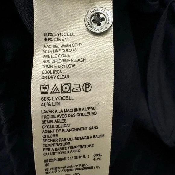 Tommy Bahama Tie Front Button Down Linen Blend Short Sleeve Shirt Size S - Picture 7 of 12